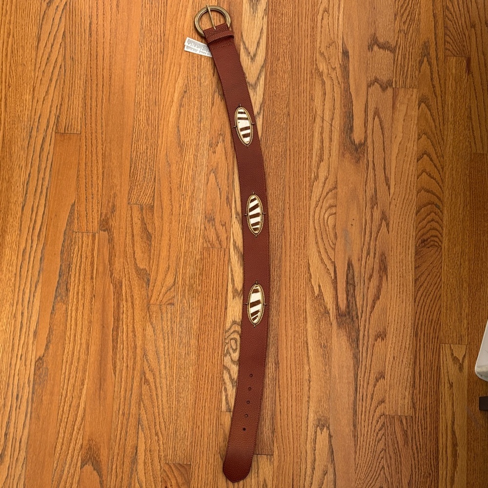 Banana Republic Cognac Belt with Gold Details